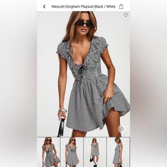 Princess Polly Dresses & Skirts - Princess Polly Black and White Gingham Mini Dress